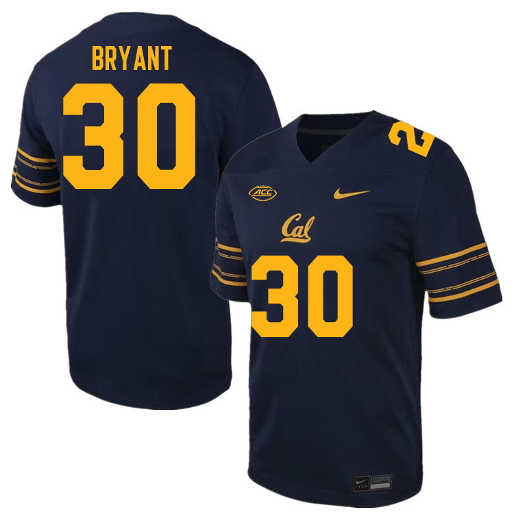 Men #30 Mayze Bryant California Golden Bears ACC Conference College Football Jerseys Stitched Sale-N